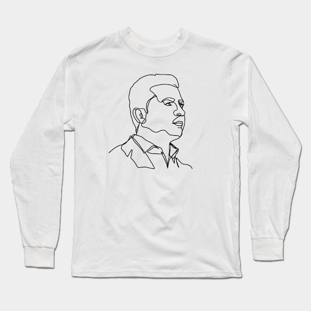 Volodymyr Zelenskyy One Line Art Long Sleeve T-Shirt by ShopBuzz